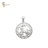 Constellation Zodiac constellation Rose Gold two tone pendant - Greek Gey Halo