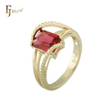 Bunte Solitärringe aus Roségold mit CZ