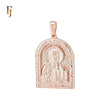 Russian Orthodox Religious Saint Nicholas Rose Gold Pendant