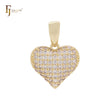 Heart of white CZs Cluster 14K Gold Heart Pendant