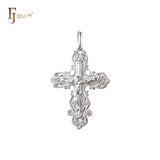 🔥 Eastern Orthodox Russian budded pendant in Rose Gold two tone, 14K Gold plating colors