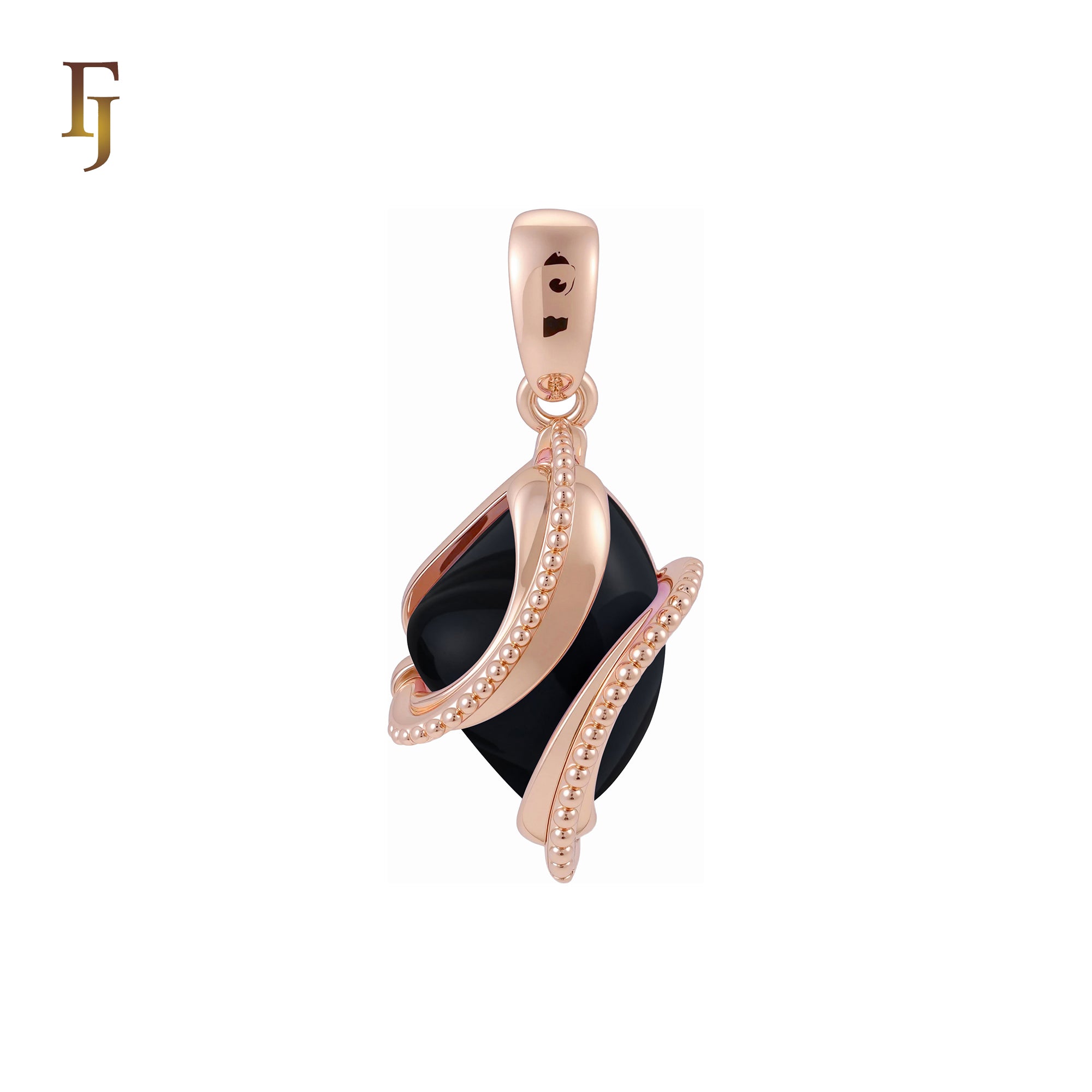 🔥 Double Ribbons clawed elegant Solitaire Colorful CZ Rose Gold Pendant