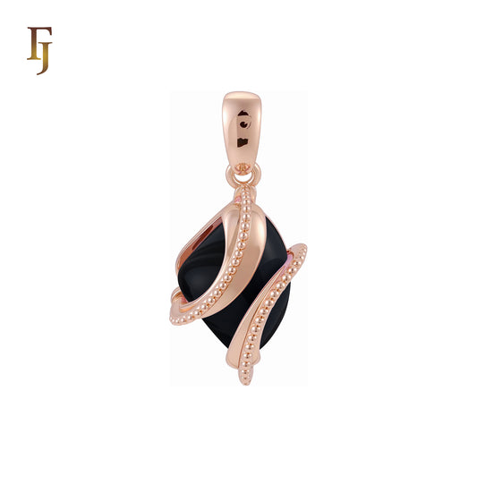 🔥 Double Ribbons clawed elegant Solitaire Colorful CZ Rose Gold Pendant