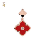 🔥 Colorful Onyx Clover Flower Princess Rose Gold, White Gold Pendant