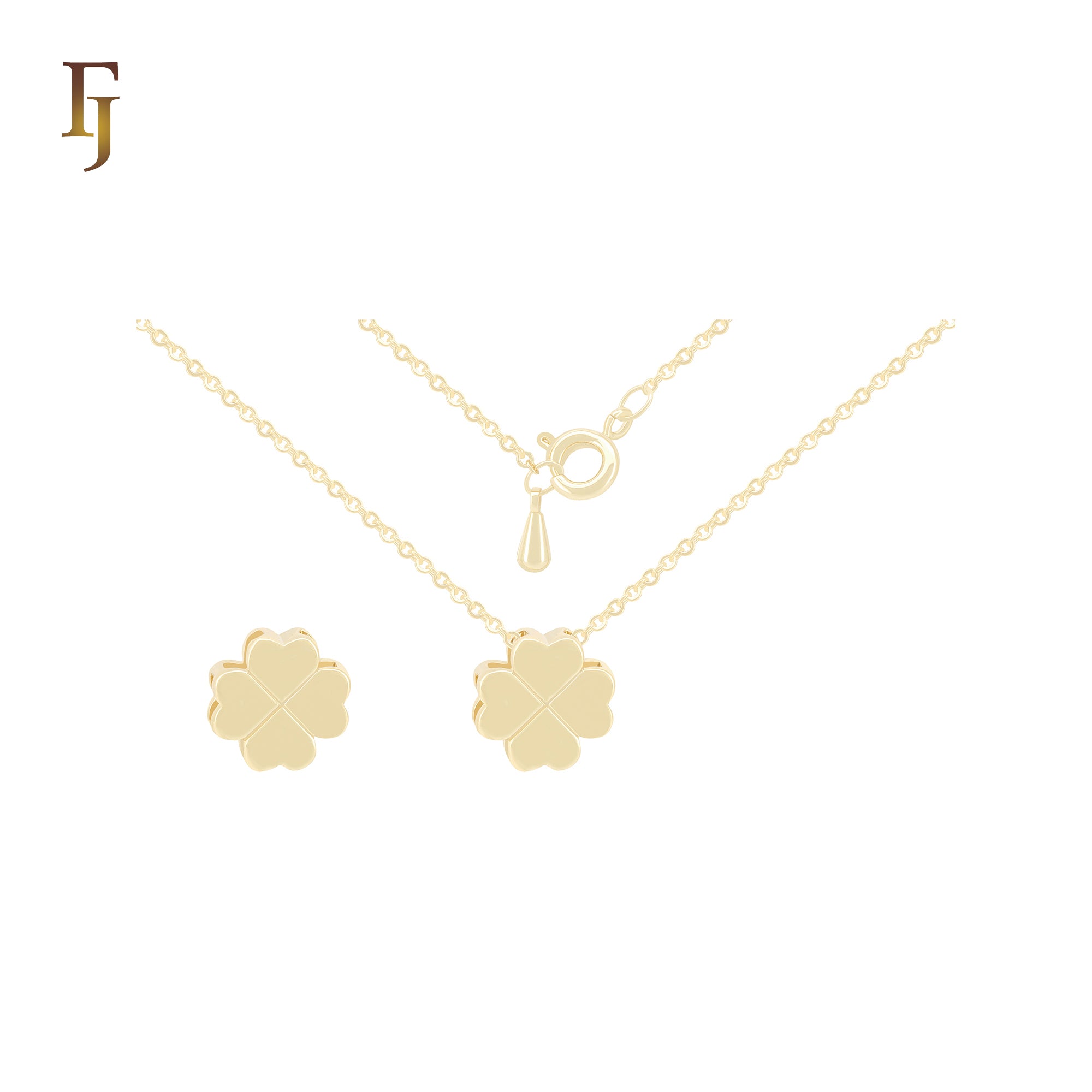 Clover of spade 14K Gold Necklace