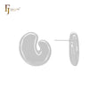 Irregular glossy u shaped rounded head 14K Gold, Rose Gold, White Gold Stud Earrings