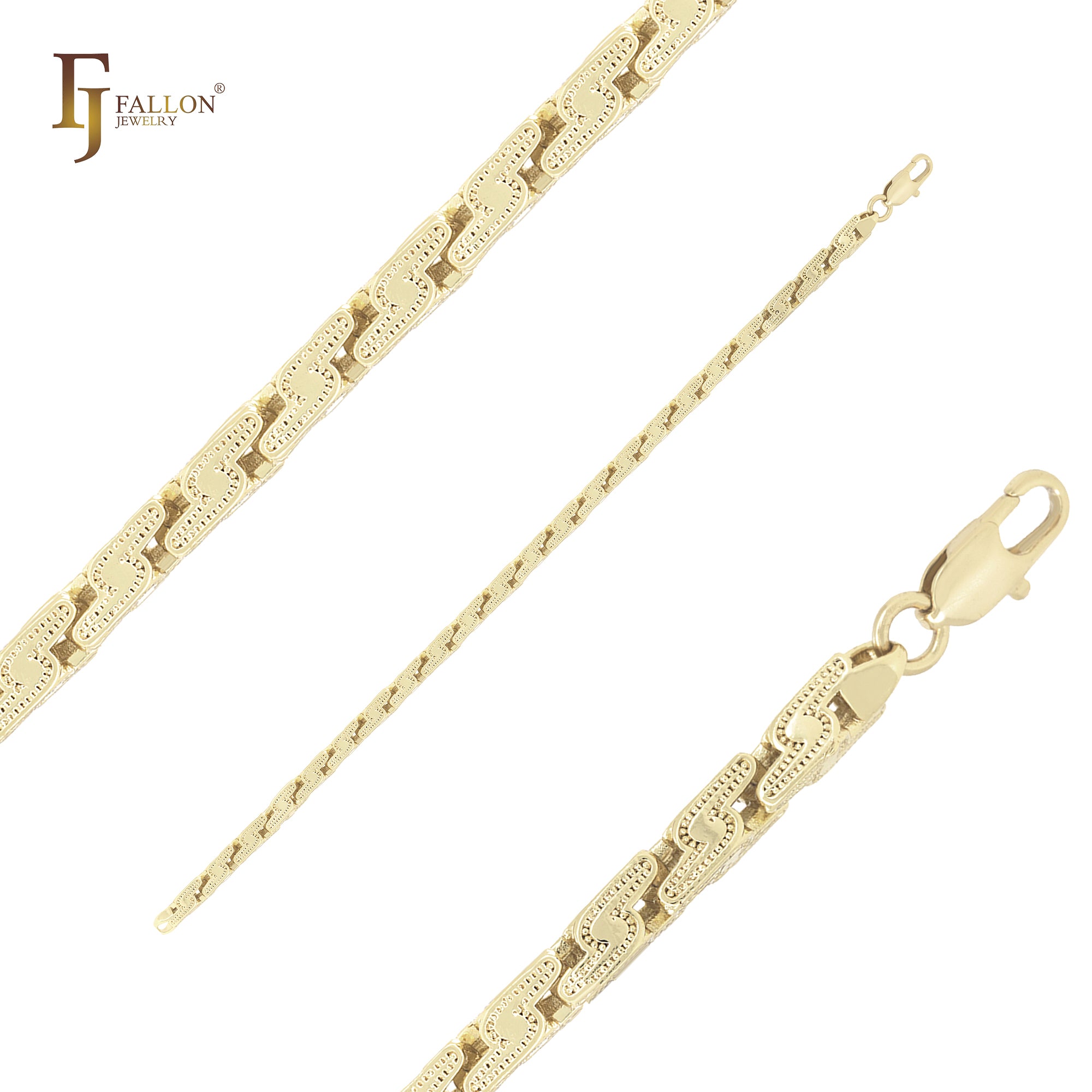 Filigrane Armbandkette aus 14 Karat Gold mit Blitzzeichen