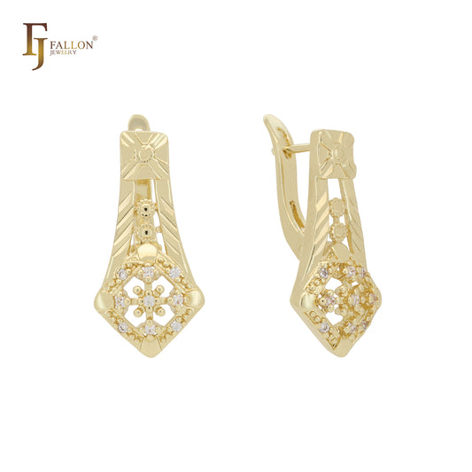 Brincos Pendrey's Spotlight em ouro 14K e ouro rosa
