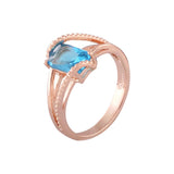 Bunte Solitärringe aus Roségold mit CZ