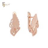 Feather wing of Angel Rose Gold Clip-On Earrings