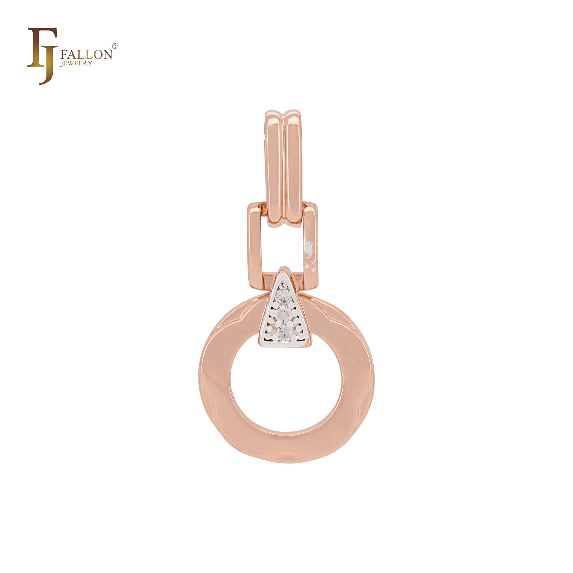 Roségold-Anhänger mit geometrischem Tropfen- und Kreis-Schnallen-Gliederdesign