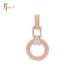 Roségold-Anhänger mit geometrischem Tropfen- und Kreis-Schnallen-Gliederdesign
