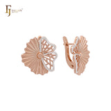 Dancing skirt and flower filigree Rose Gold two tone Clip-On Earrings
