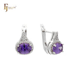 Rose Gold solitaire halo earrings