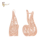 Fancy Hollow Leaves Rose Gold Clip-On Earrings