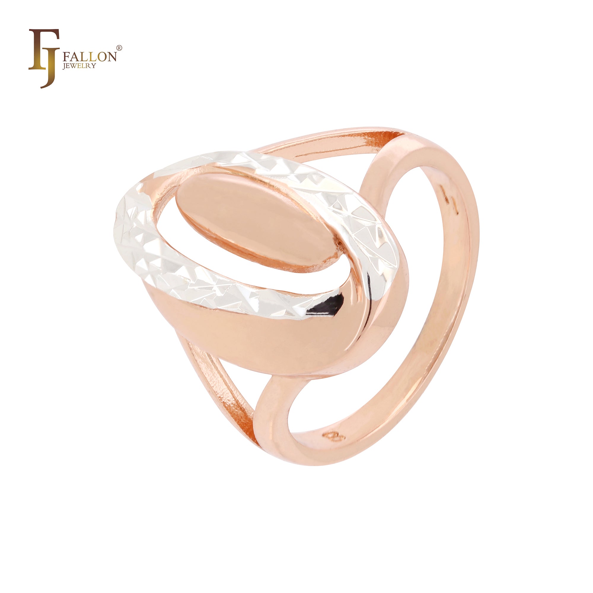 Doppelte ovale Kreuzung, abgerundete geometrische Roségold-Zweifarb-Moderinge