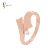 Anillos de moda de oro rosa con cintas de doble contacto