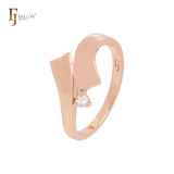 Anillos de moda de oro rosa con cintas de doble contacto