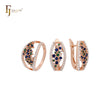 Constellation Sky of stars of colorful CZs Rose Gold two tone Jewelry Set with Rings