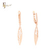 Marquise filigree drop Rose Gold Russian Lock Earrings