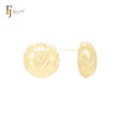 Brincos de pino em formato de ponto ondulado com cruz Chevron em ouro 14K, ouro rosa e ouro branco