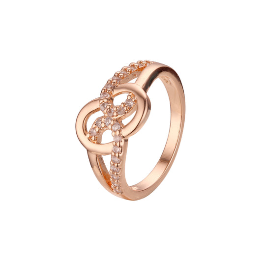 Paving stones rings in 14K Gold, Rose Gold plating colors