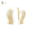 Ladder shaped geometric 14K Gold two tone Clip-On Earrings