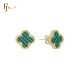 🔥 Lucky black clover Rose Gold stud earrings