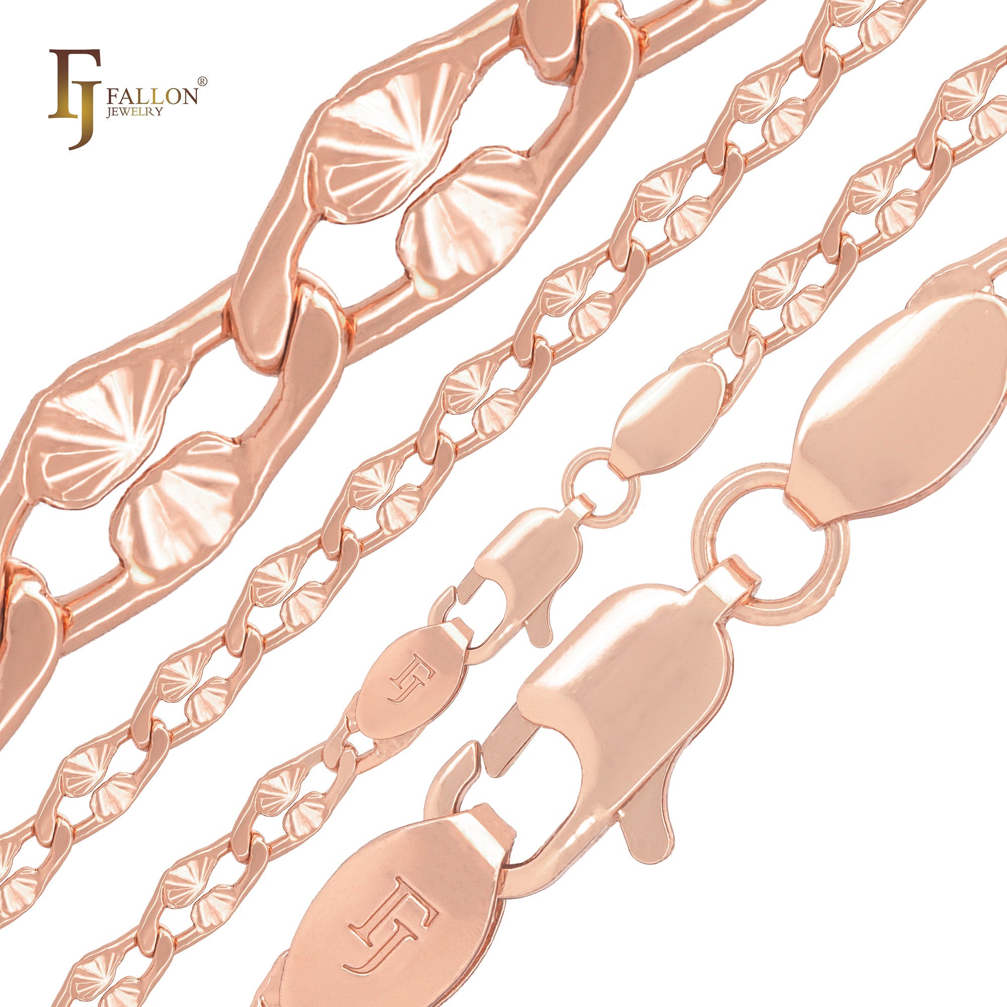 Hammered sunburst oval papaerclip 14K Gold, Rose Gold, White Gold fancy link chains