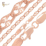 Hammered sunburst oval papaerclip 14K Gold, Rose Gold, White Gold fancy link chains