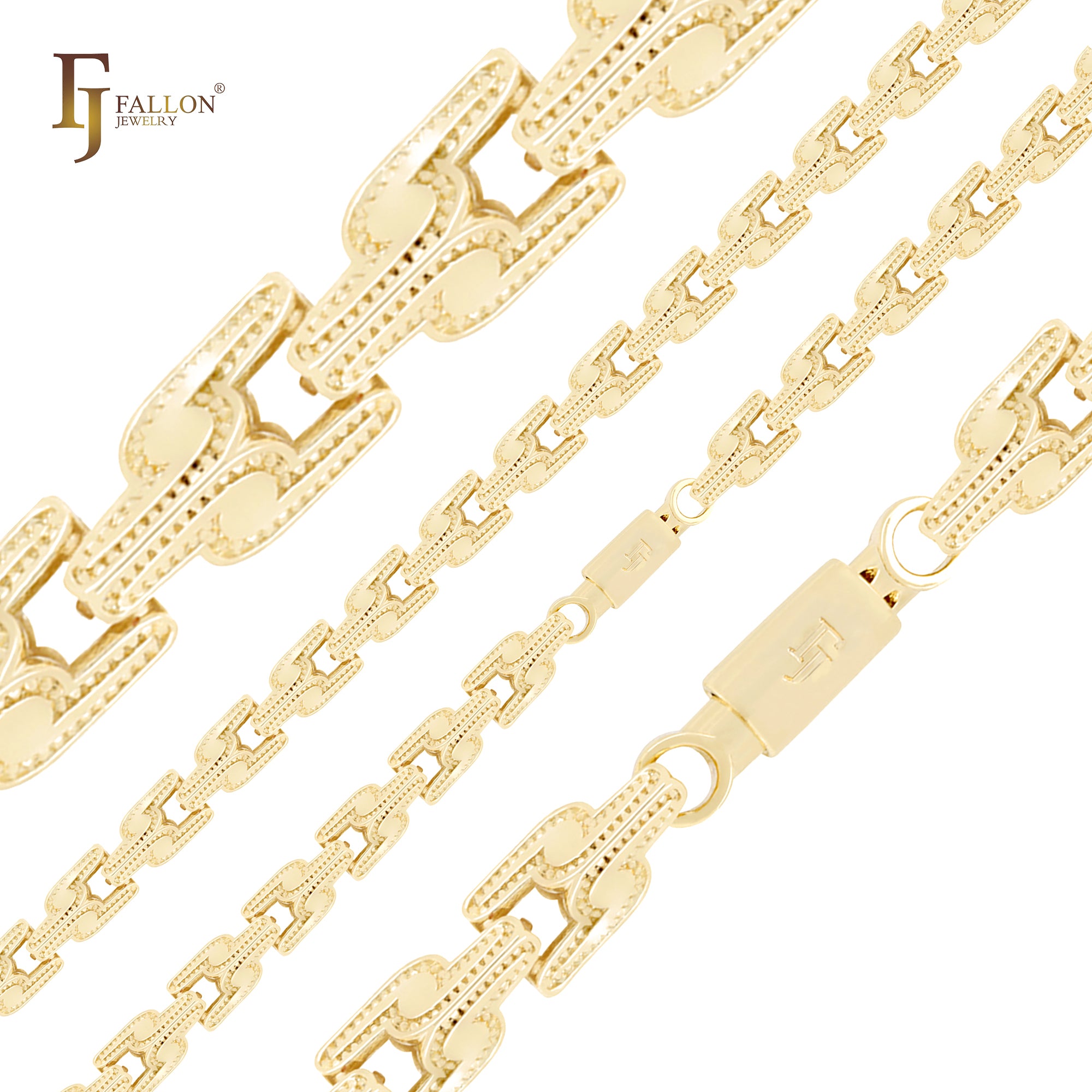 Dragon's Head dotted lock fancy link 14K Gold Chain