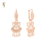 Dangling drops Rose Gold Russian Lock Earrings