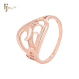 Elegante, verdrehte, filigrane Moderinge aus Roségold