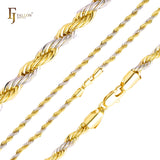 Classic French Rope chains plated in Rose Gold, two tone, three tone