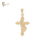 Prayer's hand Rose Gold Catholic Cross Pendant