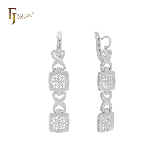 Double filigree drop elegant Rose Gold Earring