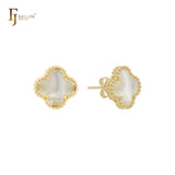 🔥 Lucky black clover Rose Gold stud earrings