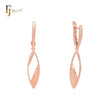 Marquise oval Rose Gold drop Russian Lock Earrings