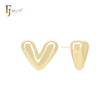 Brincos de pino brilhantes em formato de V em ouro 14K, ouro rosa e ouro branco
