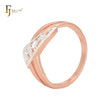 Twisted triangular shaped Rose Gold two tone Russian Lock Earrings