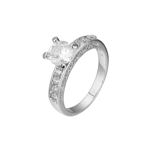 Solitaire and cluster stackable rings in 18K Gold, White Gold, 14K Gold plating colors