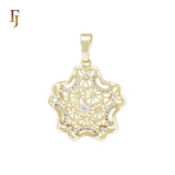 Pentagon Snowflake filigree 14K Gold Pendant