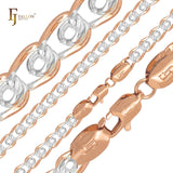 .Weaving love cable link chains plated in Rose Gold
