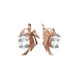 .Wings solitaire earrings in 14K Gold, Rose Gold plating colors