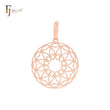 Colgante minimalista de oro rosa con caleidoscopio de flores