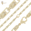 Textured Pendulum Lock rhombus fancy link 14K Gold Bracelets Chain