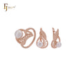 Tolles filigranes Perlen-Schmuckset aus Roségold mit Ringen