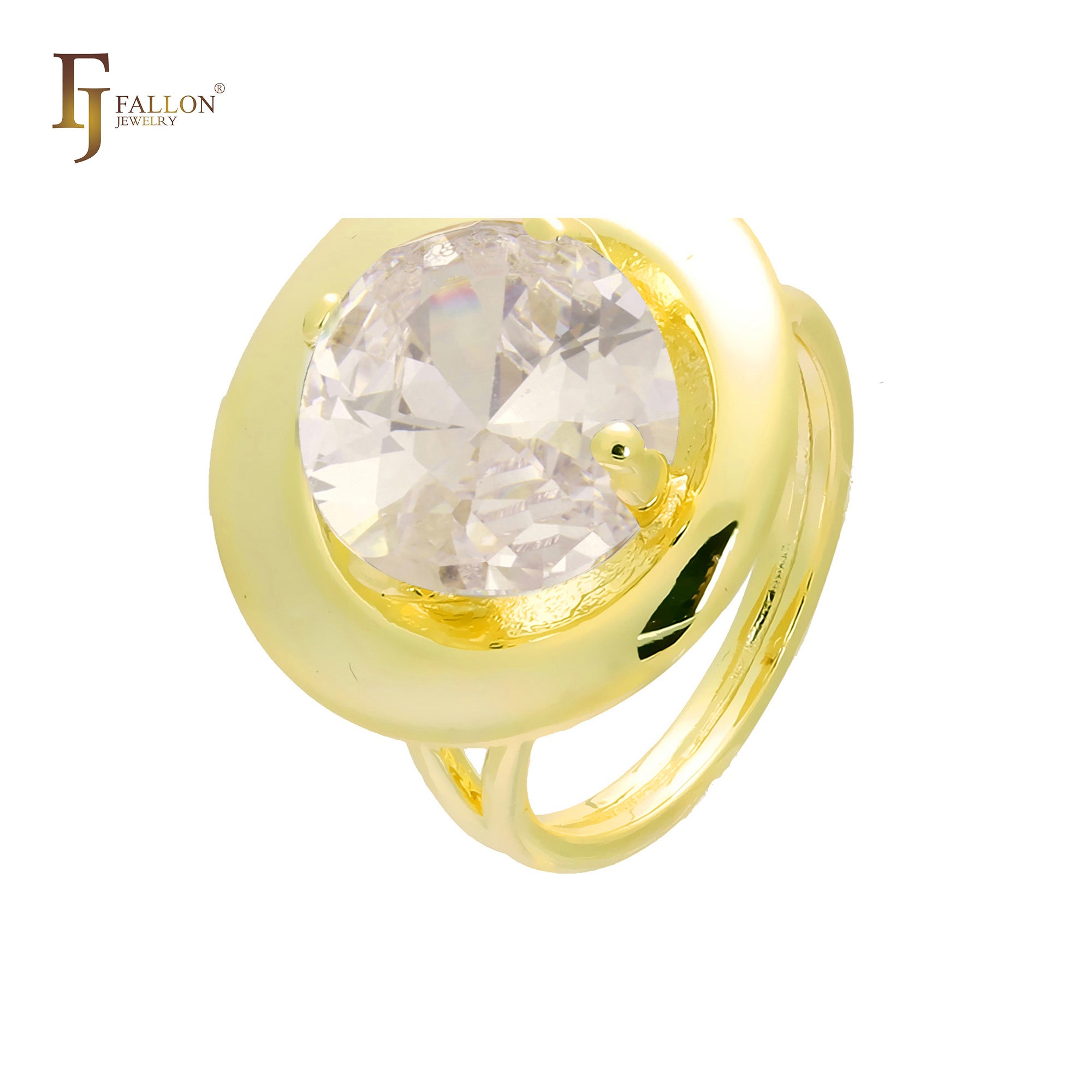 Anillos solitarios anchos en colores de baño de Oro 18K, Oro 14K, Oro Rosa
