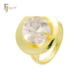 Anillos solitarios anchos en colores de baño de Oro 18K, Oro 14K, Oro Rosa