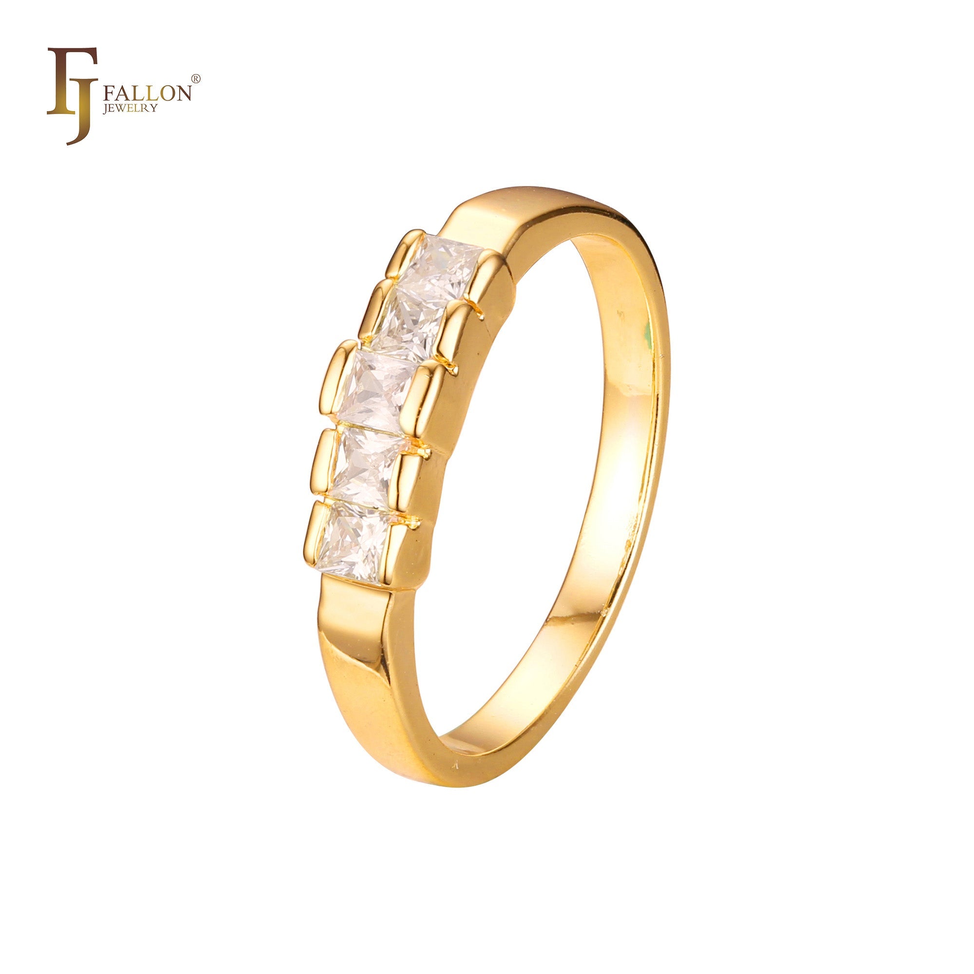 Anéis empilháveis em ouro 18K, ouro branco, cores banhadas a ouro 14K